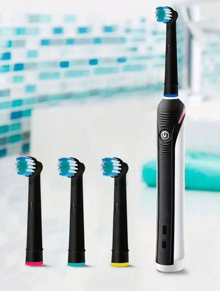 Сменные насадки для электрической зубной щетки Oral-B 4 шт., подходят для Precision Clean и др. Чёрные | Зображення 1