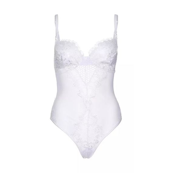 Біле мереживне боді з квітковим принтом Leg Avenue S sexstyle | Зображення 3