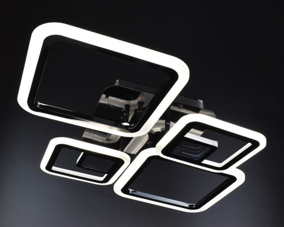 Люстра світлодіодна стельова LED світильник для квартири на стелю лед з пультом 26026 Чорний 10х48х71 см. | Зображення 3