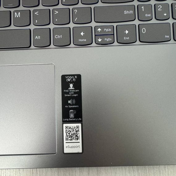 Ігровий ультрабук-трансформер Б-клас Lenovo Yoga 7i 16IAH7 / 15.6" (2560x1600) IPS Touch / Intel Core i7-12700H (14 (20) ядер по 3.5 - 4.7 GHz) / 32 GB DDR5 / 1000 GB SSD NVMe / Intel Arc A370M, 4 GB GDDR6, 64-bit / WebCam б/в | Зображення 6