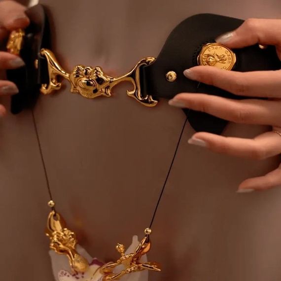 Пояс с зажимами на половые губы UPKO Mystic Bond Collection, черный sexstyle | Зображення 5