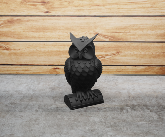 Сова з квіткою. Чорний, 135