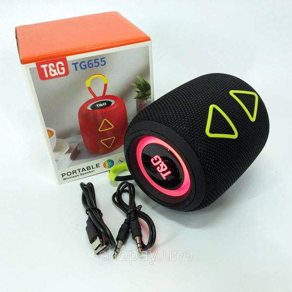 Bluetooth колонка з красивим підсвічуванням TG655, Світломузична портативна колонка SE-76 | Зображення 6