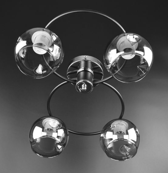 Люстра стельова на 4 лампочки 26182 Чорний 20х36х47 см. | Зображення 2