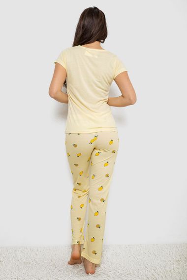 Жіноча піжама з принтом, колір жовтий, 243R7051 | Зображення 3