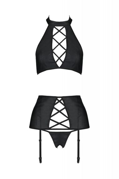 Комплект з екошкіри Passion Nancy Set black, 4XL/5XL | Зображення 2