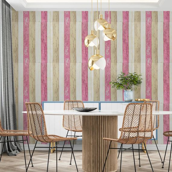 Самоклеюча декоративна 3D панель Ніжно-рожеве дерево 700x700x4мм (381) SW-00000527 | Зображення 4