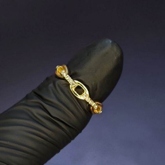 Кольцо #7 для фото ногтей (маникюра) цвет золото