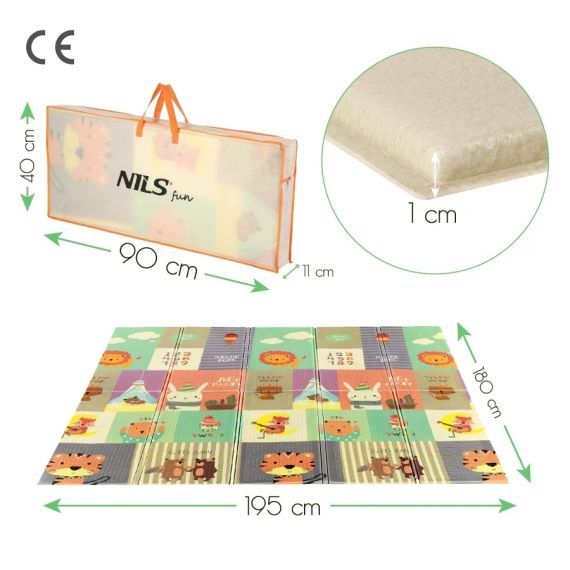 Складной детский коврик MD04 ZOO 195x180 см от NILS FUN | Зображення 5