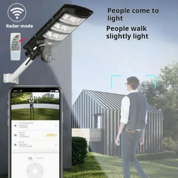 Камера-фонарь 4G уличный на солнечной батарее 300W с датчиком движения | Зображення 2