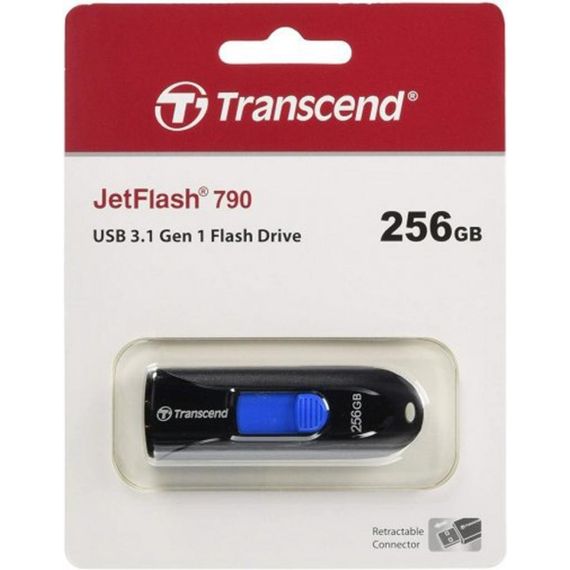USB флеш накопичувач Transcend 256GB JetFlash 790 Black USB 3.0 (TS256GJF790K) | Зображення 3