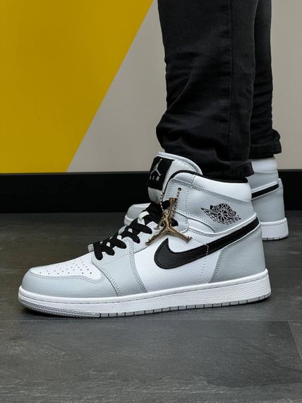 Чоловічі кросівки N-ike Air Jordan  High Gray Black White Артикул А1440