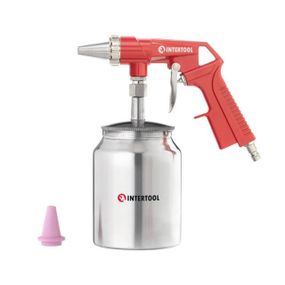 Пістолет піскоструминний пневматичний з метал. бачком, дві форсунки INTERTOOL PT-0707
