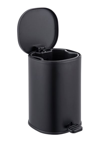 Відро для сміття з плавним закриттям овальне ZERIX PRIME-TC0105 BLACK 5 л (колір чорний) (ZX5902) | Зображення 1