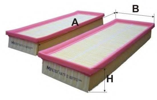 Фільтр повітряний MB C (203), E (211, 212), S (220, 221) 98- (2шт.) (вир-во M-FILTER) MFILTER K4772 на OPEL ASTRA F Наклонная задняя часть (53_, 54_, 58_, 59_)