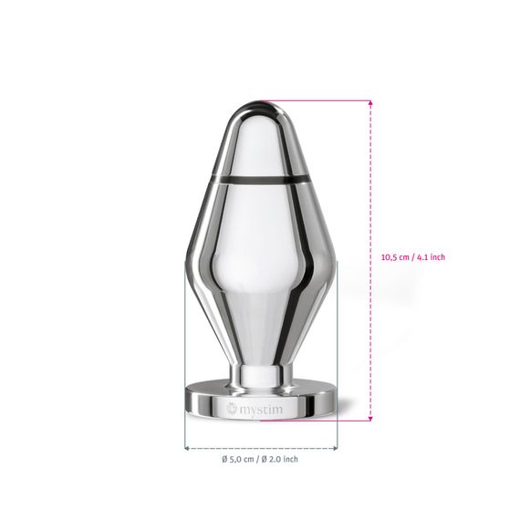 Металева анальна пробка Mystim John для електростимулятора, діаметр 5 см | Зображення 3