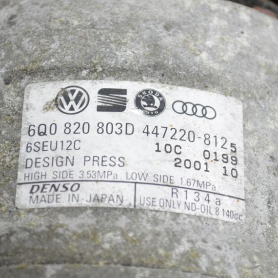 Компресор кондиціонера Audi A2 (8Z0) 1.4 TDI 2000-2005 Ауді А2 6Q0820803D | Зображення 6