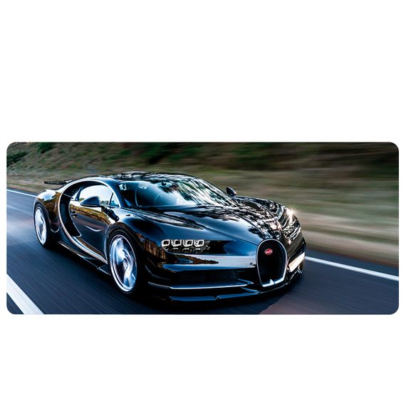 Килимок 300*800 тканинний Bugatti Chiron з боковою прошивкою, товщина 3 мм, Black, Пакет