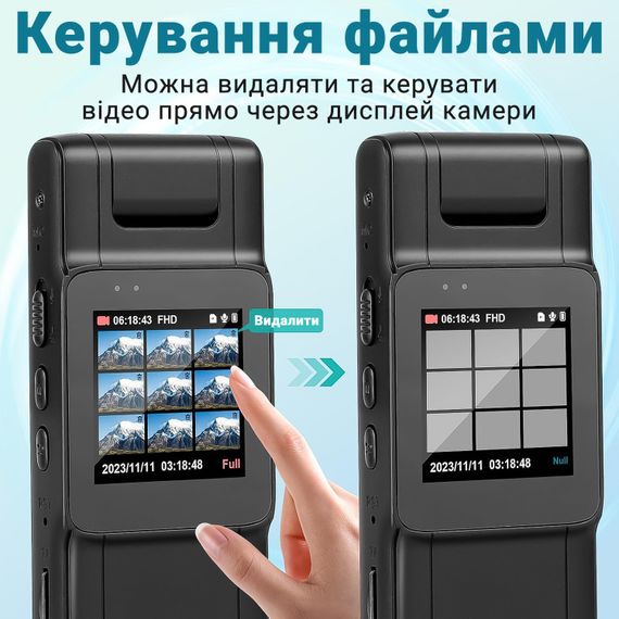 Беспроводная WiFi боди камера с поворотным объективом и дисплеем Digital Lion MD32, ИК подсветка, 2K | Зображення 7