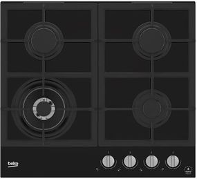 Встраиваемая газовая поверхность Beko HILW64325SB - Ш- 60см./3 конфорки + WOK/чугун реш/черн. стекло (HILW64325SB)