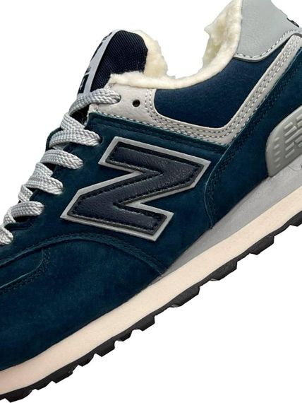 Жіночі кросівки 574 Grey Dark Blue Fur | Зображення 4