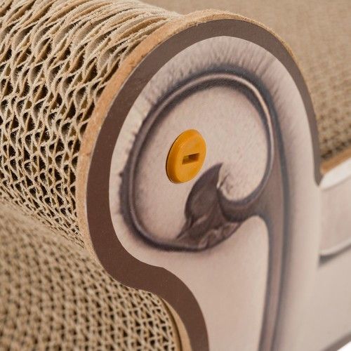 Кігтеточка картонний диван для кішок Purlov 24285 дряпка 60 см | Зображення 4