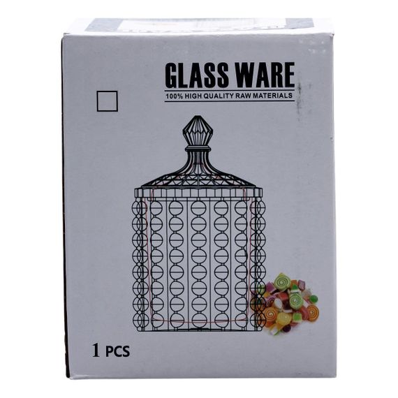 Конфетница с крышкой Ø7.5 см ваза сахарница круглая стеклянная HP-4-103 | Зображення 4