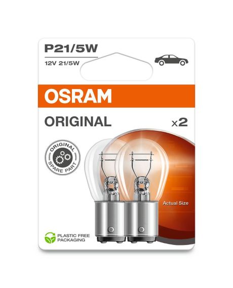 Комплект вказівних ламп розжарювання OSRAM 7528-2BL P21/5W 12V BAY15d Blister (2 шт)
