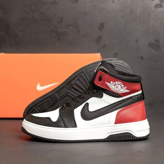 зимові  ботинки Nike Air  Max колір :білий / чорний/ красний | Зображення 5