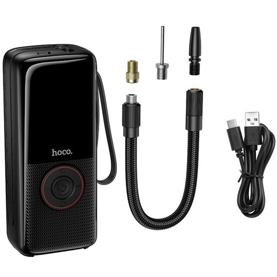 Автомобільний насос Hoco ZP18 Enlighten smart air pump Black | Зображення 2