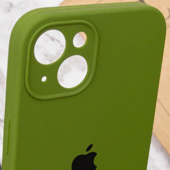 Чехол Silicone Case Full Camera Protective (AA) для Apple iPhone 15 (6.1") Зеленый / Dark Olive | Зображення 5
