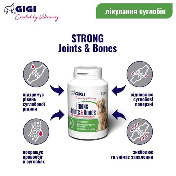 Вітаміни для суглобів у собак GiGi Strong Joints & Bones 90 табл | Зображення 1