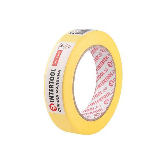 Стрічка малярська 25 мм, 40 м, жовта INTERTOOL DM-2540