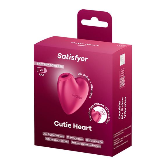 Вакуумный стимулятор-сердечко с вибрацией Satisfyer Cutie Heart Battery Series Sex Aura | Зображення 6