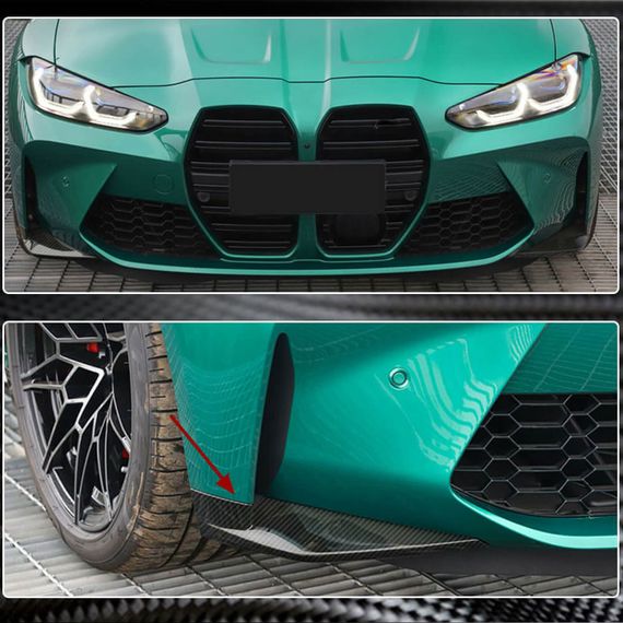 Накладки на передній бампер Flap (для G80, Карбон) для BMW 3 серія G20/21 2018- рр | Зображення 1