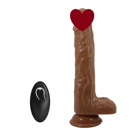 Вибратор реалистичный с фрикциями и вращением Baile Bodach, бежевый, 20 х 3.7 см sexstyle