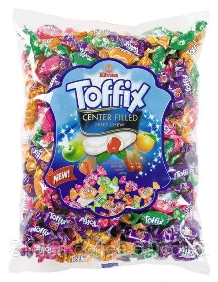Конфеты жевательные фруктовое ассорти Toffix MIX Elvan, 1000г (Товикс), Турция
