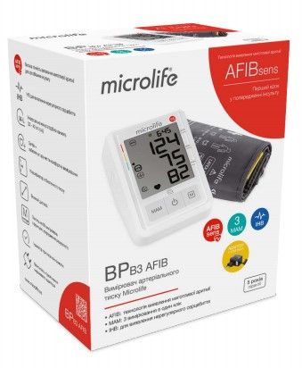 Тонометр Microlife BP B3 AFIB + манжета LUX 22-42см + сетевой адаптер 6V гарантия 5 лет | Зображення 1