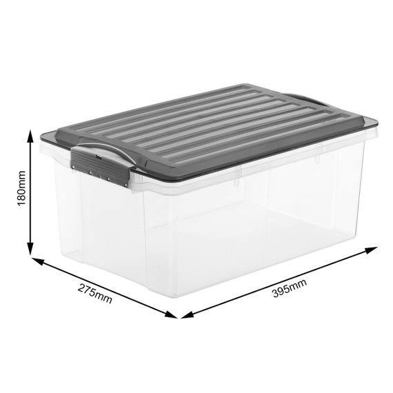 Контейнер для хранения пластиковый с крышкой Rotho (Рото) Compact A4, 13 л (17760) Серый | Зображення 3