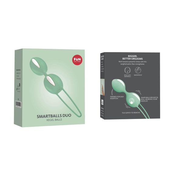 Вагінальні кульки Fun Factory SMARTBALLS DUO, фісташково-білі, 2 шт, діаметр 3,2 та 3,6 см sexstyle | Зображення 2