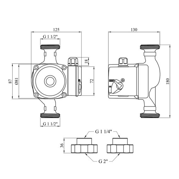 Насос циркуляційний Forwater GPD 32/4-180 з гайками (Grundfos) | Зображення 1