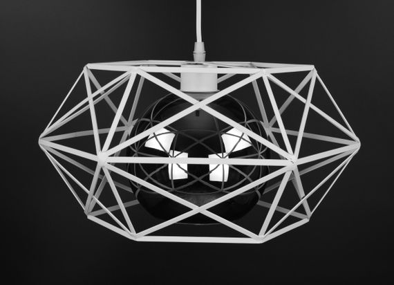 Люстра підвісна LOFT на 1 лампочку 27092 Білий 30-90х40х40 см. | Зображення 2