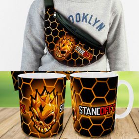 Подарунковий набір: Сумка-бананка + Кружка стендофф2 "Standoff 2" дитячий, для хлопчика (00188)