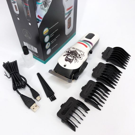 Машинка для стрижки волосся та бороди професійна VGR V-699 B з насадками та LED дисплеєм. IA-938 Колір: білий | Зображення 9