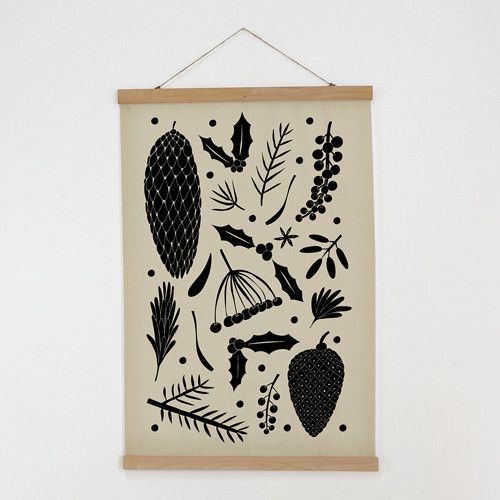 Тканинний постер на стіну Шишки та гілочки 60х93 см (TPSR_23NG009)