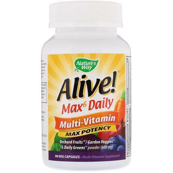 Вітамінно-мінеральний комплекс Nature's Way Alive! Max6 Daily Multi-Vitamin 90 Veg Caps NWY-15090