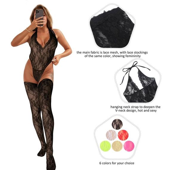 Комплект боді та панчохи Star Night чорні XS-S sexstyle | Зображення 3