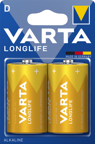 Батарейки VARTA LONGLIFE D BLI 2 ALKALINE (ж)