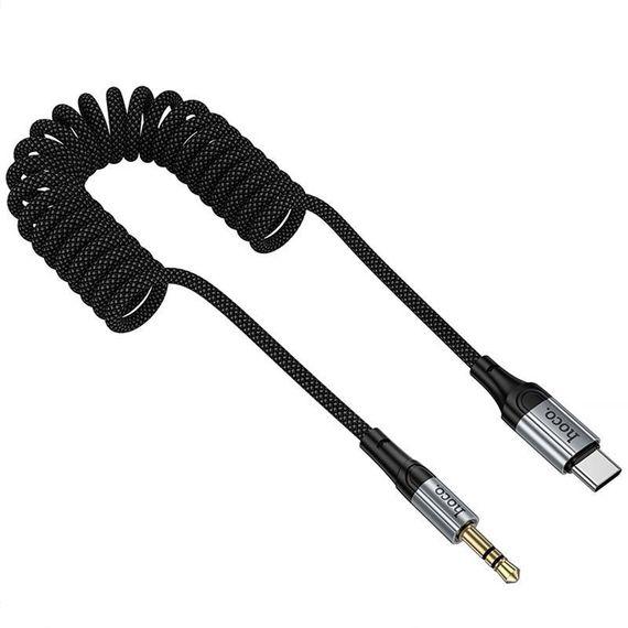 Аудио кабель Aux Hoco UPA33B Nuevo (Type-C to AUX 3.5mm) (1.5m) Black | Зображення 4