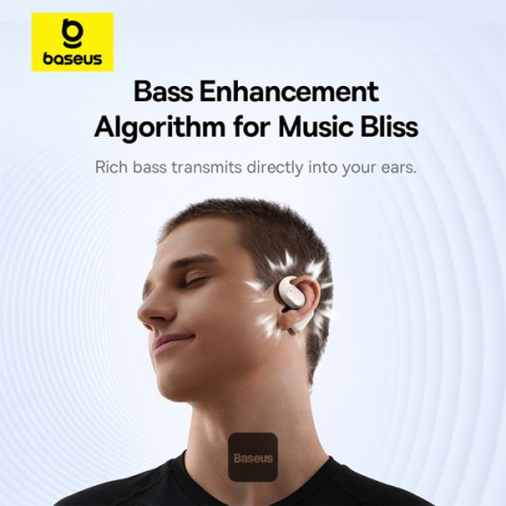 Навушники Baseus Eli 10i Fit Open-Ear TWS спортивні амбушюри для бігу, тренажерного залу та їзди на велосипеді – білі | Зображення 7